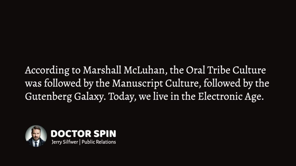 The Electronic Age according to Marshall McLuhan.