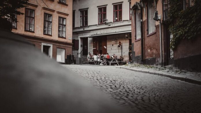 Street view of Old Town, Stockholm.