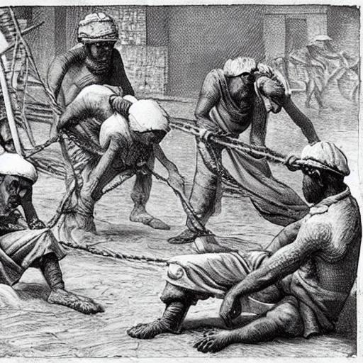 Slaves dragging a block of stone - Phone Policy