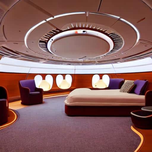 A relaxing room onboard a futuristic space station - Mind Palace