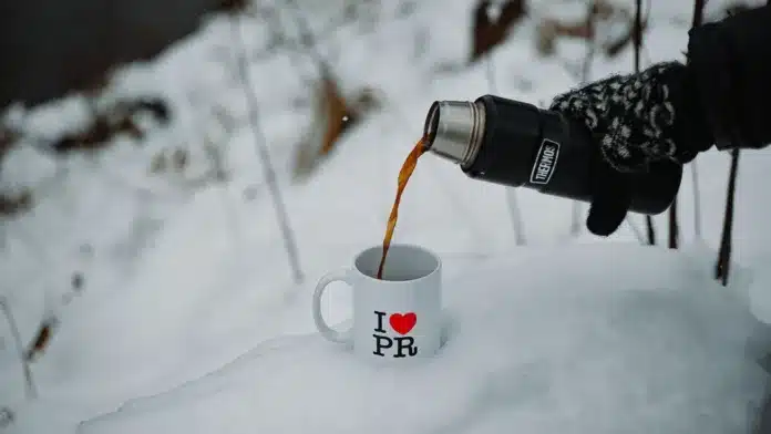 Pouring Coffee in PR Mug