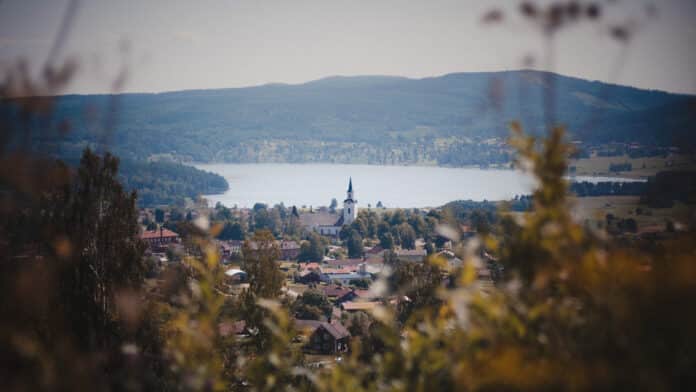 View over Siljansnäs in Dalarna County, Sweden.