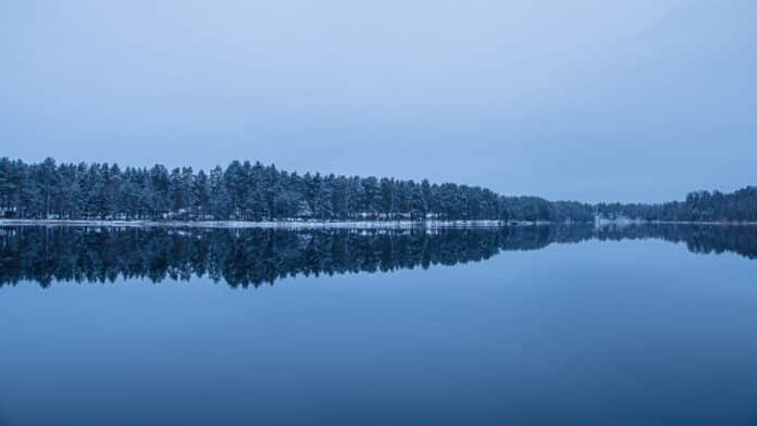 Cool winter day by a Swedish river.