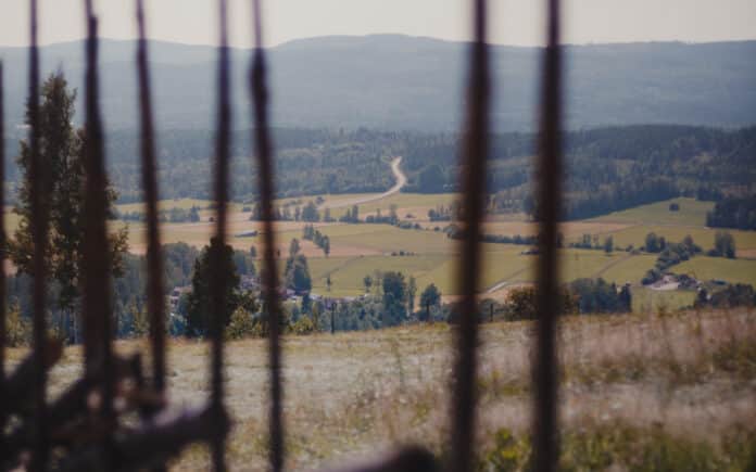 Winding road in the distance.